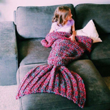 蔡依林同款加厚绒毯美人鱼尾巴沙发盖毯手工编织毛线针织羊毛毯子