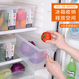 日本进口塑料收纳箱透明大号冰箱收纳盒厨房储物箱杂物整理箱有盖