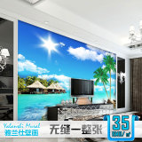 地中海风景画3D立体大型壁画墙纸电视背景墙客厅卧室壁纸海景海滩