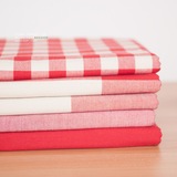 闹闹家 棉布窗帘沙发靠垫桌布家纺布料-色织红色格子条纹[145]39