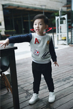 LUSON童装 2016新款韩版春装加厚保暖绣花卫衣男儿童加棉卫衣宝宝