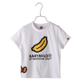 日本正品新款童装夏装BAPE 猿人頭男女宝宝短袖T恤亲子装一家三口