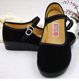 特价老北京布鞋女式单鞋跳舞工作鞋软底防滑透气女鞋坡跟黑布鞋