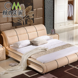 皮床现代婚床1.8米真皮床皮床双人床1.5米软床欧式床皮艺床 床