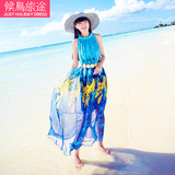 2016春夏新款女胖mm显瘦雪纺沙滩裙泰国海边度假必备波西米亚长裙