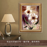 手绘复古油画有框简欧客厅卧室花卉装饰画书房玄关壁画墙画HD475