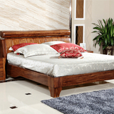 实木床 1.8米双人床乌金木床卧室家具定做高箱环保中式高档实木床