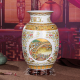 景德镇陶瓷器 现代时尚清明上河图珐琅彩花瓶 家居摆件装饰工艺品