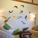 金刚鹦鹉个性创意鸟卧室客厅玄关走廊动物墙贴画壁纸贴纸沙发背景