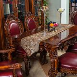 欧式桌布新古典中式餐桌布椅垫椅套套装红木实木椅立体浮雕桌布