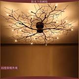 美式乡村欧式客厅卧室餐厅浪漫创意个性铁艺术树枝叉装饰吸顶灯饰