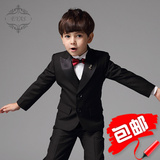 高端儿童套装花童礼服新款男童小西装黑色钢琴演出服修身韩版西服