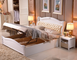 软体床 实木皮床 高箱储物床 欧式田园 宜家橡木床 单人床 双人床