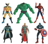 复仇者联盟英雄绿巨人蝙蝠侠 蜘蛛侠 钢铁侠 美国队长6款模型玩偶