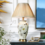 美式陶瓷台灯卧室床头彩绘中式古典客厅装饰台灯欧式奢华复古创意