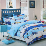 儿童卡通四件套男孩全棉被套被子床单纯棉1.2米1.5m床上用品三件4