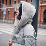 芮娜丝2015新款冬季韩国连帽加厚工装羽绒服女中长款女装潮A版