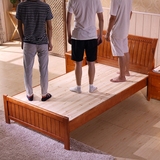 实木床1.5米单人床1.2米橡木双人床1.35米儿童床1m成人特价带床板
