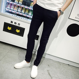 阿迪达斯夏季长裤男士锥形裤青年裤子修身新款纯色韩版常规休闲裤