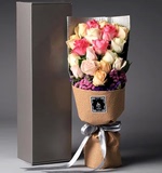 乌鲁木齐礼盒鲜花 粉、白、香槟玫瑰19朵 生日鲜花 当天送达