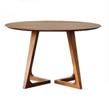 北欧宜家全实木餐桌设计师圆桌简约现代大圆桌咖啡桌6-8人圆形桌