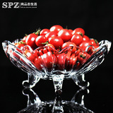 尚品志大号透明水晶玻璃果盘客厅创意欧式干果水果盘斗糖果碗果盆