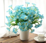 盆栽古典 蓝色玫瑰客厅餐桌玄关摆设装饰假花 仿真花假花欧式套装