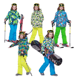 儿童滑雪服套装 男童冬季加厚防风防水透气保暖单双版滑雪衣裤