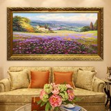 欧式客厅装饰画沙发背景墙纯手绘薰衣草田园风景油画创意立体挂画