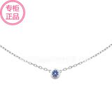 Cartier卡地亚香港正品代购18K白金项链 镶饰一颗圆形蓝宝石吊坠