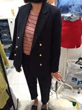 韩国东大门代购16春新ARROWS 女士西装领双排扣西服外套裤子套装
