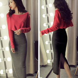 2016新款春装韩国性感夜店女装高腰包臀名媛气质连衣裙两件套套装