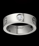 美国代购正品 Cartier/卡地亚 LOVE系列永恒完美铂金单钻戒指