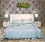 逸馨家居 简约现代 板式床 低箱床 定制床 烤漆床 1.5米1.8米双人