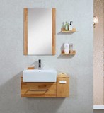 浴室柜组合橡木柜原木实木卫浴柜非挂墙式洗手脸盆柜防水柜套装