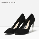 CHARLES&KEITH高跟鞋 CK1-60360875 渐变细跟绒面单鞋女