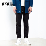 gxg jeans男装冬季黑色修身气质青年直筒休闲长裤潮#54802039