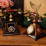 复古铁艺电话机摆件模型工艺品创意客厅家居饰品橱窗陈列道具装饰