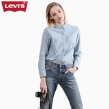 Levi's李维斯春夏季女士蓝白条纹长袖牛仔衬衫19392-0017