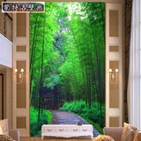 中式3d绿色风景竹子玄关大型壁画客厅过道走廊定制背景墙墙纸壁纸