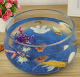 透明圆缸 圆形金鱼缸 生态创意 玻璃鱼缸 金鱼缸 水培缸花瓶 特价