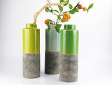 现代新中式灰绿色花瓶花器花插样板房家居电视柜花瓶摆件软装饰品