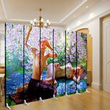 油画美女 人体艺术花园折叠艺术屏风隔断时尚玄关 美容养生馆酒店
