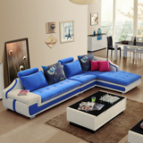 银月亮 新款可拆洗布艺沙发 组合现代简约小户型客厅三人皮布沙发
