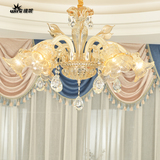 8174欧式吊灯客厅水晶吊灯卧室餐厅吊灯创意灯饰灯具田园花朵吊灯