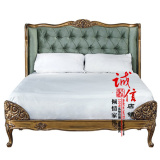 美式乡村实木雕花双人床欧式新古典奢华软床实木床定制卧室家具