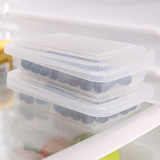 日本进口儿童便当盒塑料透明双层保鲜盒野餐水果学生饭盒 两个装