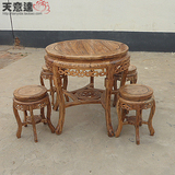实木圆桌木质老榆木方桌原生态餐桌餐桌椅凳定做仿古家具特价新品