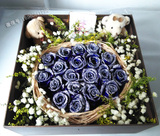 福州花店同城送花19枝蓝玫瑰礼盒蓝色妖姬花束鲜花预定生日礼物