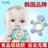 器婴儿牙胶硅胶3-4-5-6-12个月男女宝宝摇铃玩具益智咬咬胶磨牙棒
